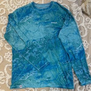 Realtree Fish Blue Teal Marble Performance Top